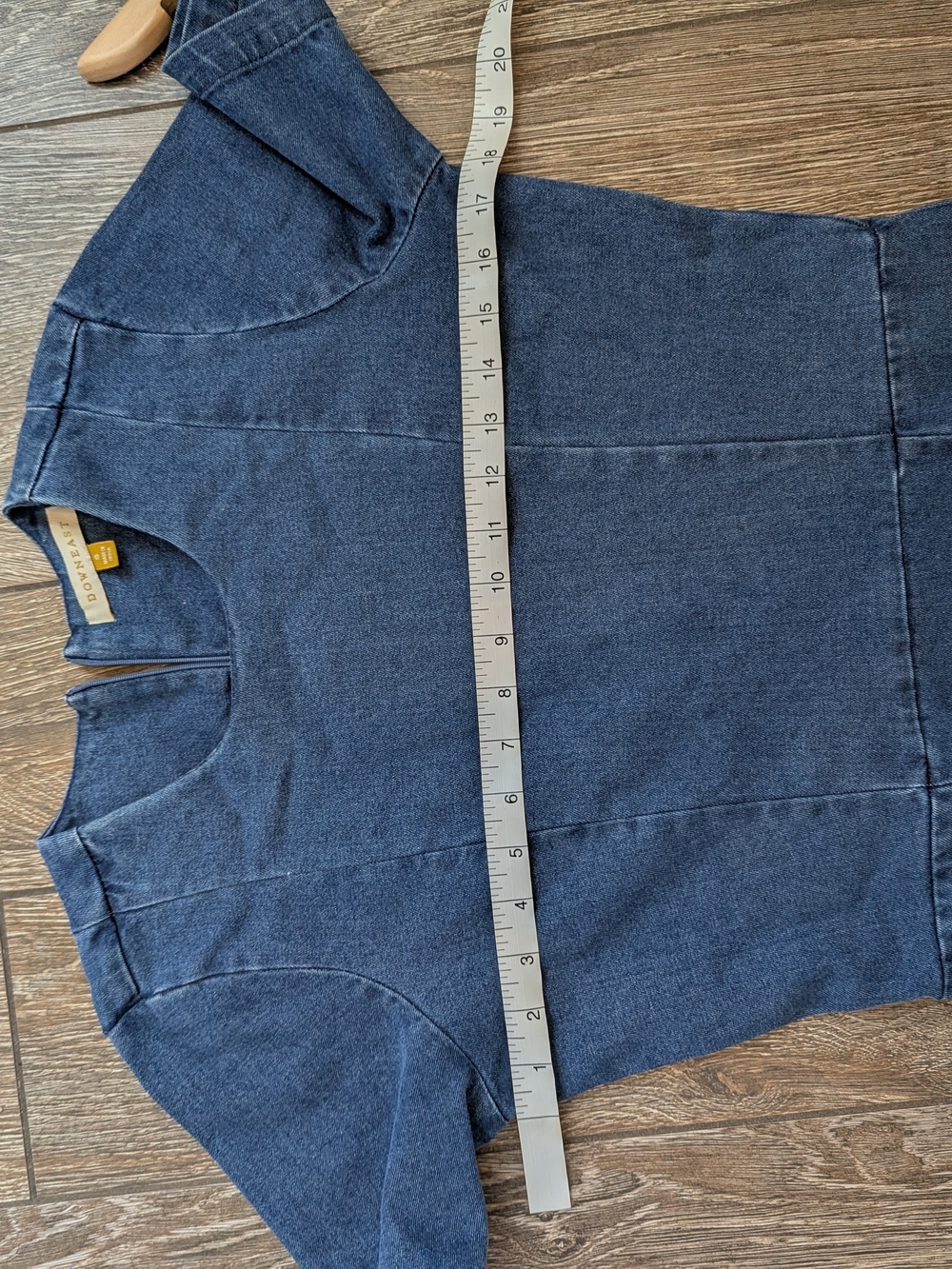 Denim Short Sleeve Dress Butter Mom Knee Length Size Small - Picture 7 of 11